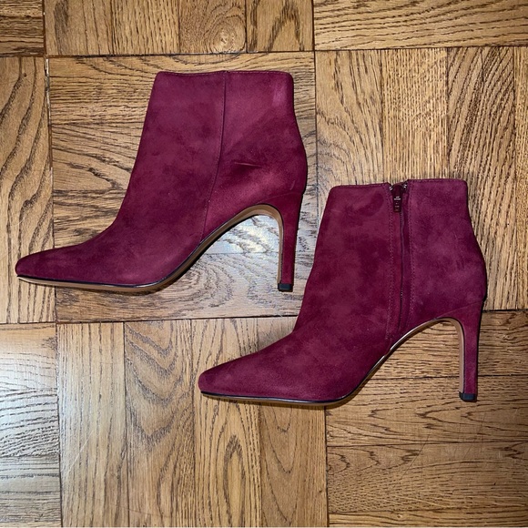 Banana Republic Shoes - Banana Republic Burgundy Suede Stiletto Booties